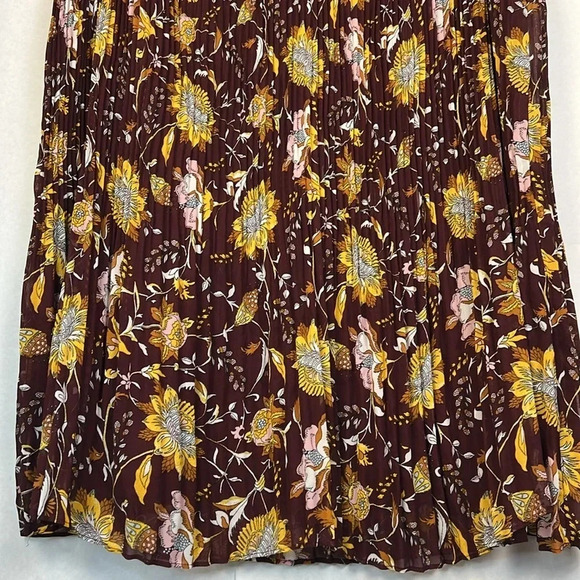 Lane Bryant Sleeveless Floral Accordion Pleated Dress Sz 20 Lined Keyhole Front - Picture 7 of 15